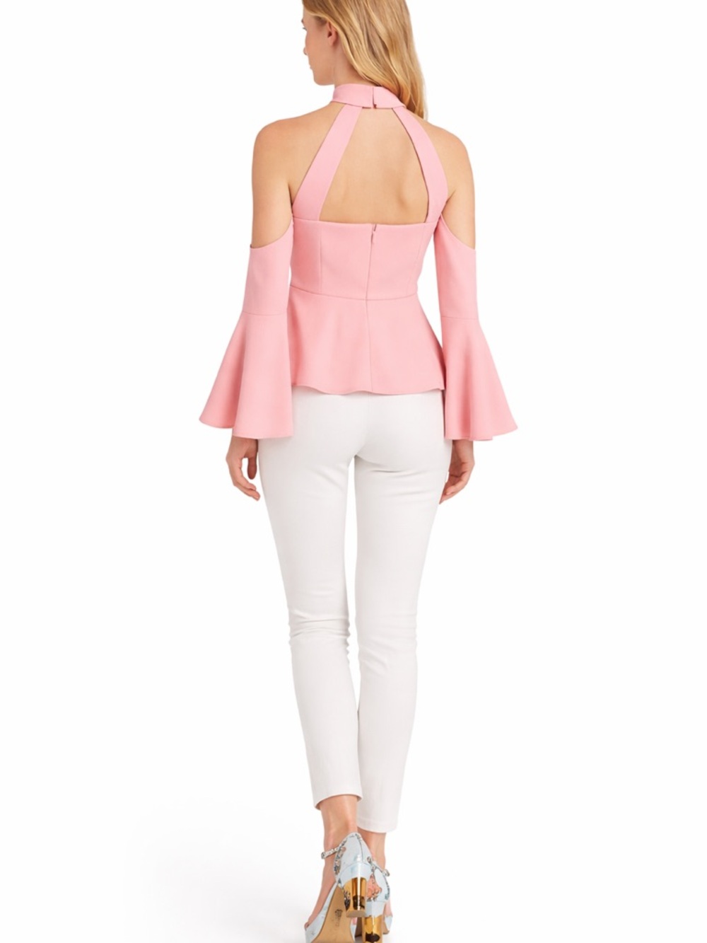 Blush Pink Cold Shoulder Side Sleeve Top - Picture 5 of 5